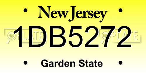 1DB5272 New Jersey License Plate