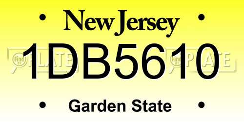 1DB5610 New Jersey License Plate