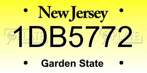 1DB5772 New Jersey License Plate