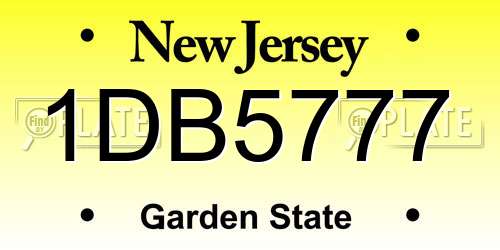 1DB5777 New Jersey License Plate