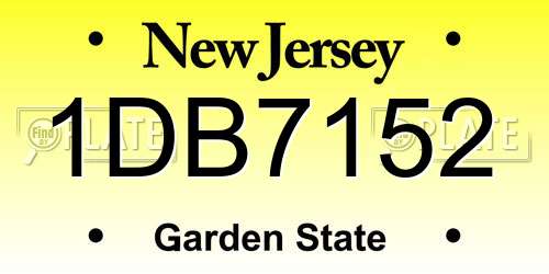 1DB7152 New Jersey License Plate