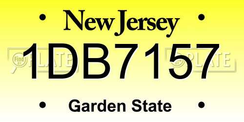 1DB7157 New Jersey License Plate