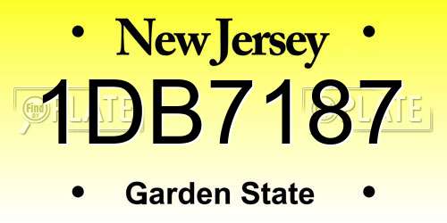 1DB7187 New Jersey License Plate