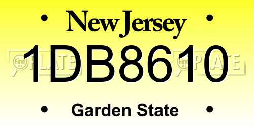 1DB8610 New Jersey License Plate