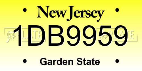 1DB9959 New Jersey License Plate