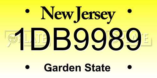 1DB9989 New Jersey License Plate