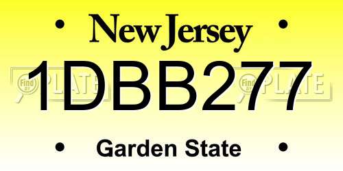 1DBB277 New Jersey License Plate