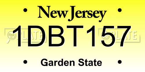 1DBT157 New Jersey License Plate