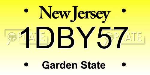 1DBY57 New Jersey License Plate