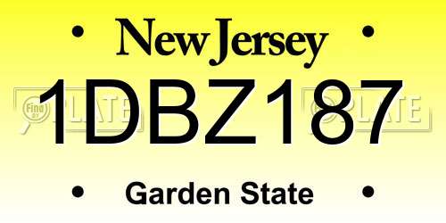1DBZ187 New Jersey License Plate