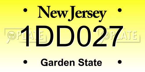 1DD027 New Jersey License Plate