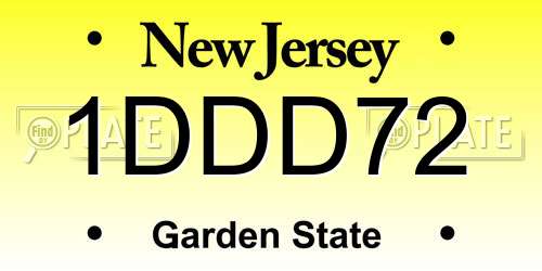 1DDD72 New Jersey License Plate