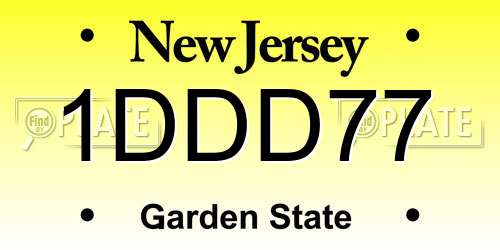 1DDD77 New Jersey License Plate