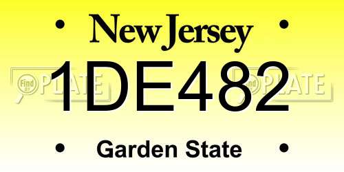 1DE482 New Jersey License Plate