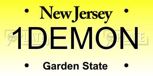 1DEMON New Jersey License Plate