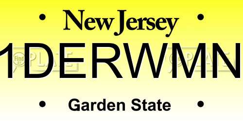 1DERWMN New Jersey License Plate