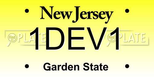 1DEV1 New Jersey License Plate