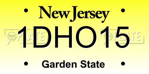 1DHO15 New Jersey License Plate
