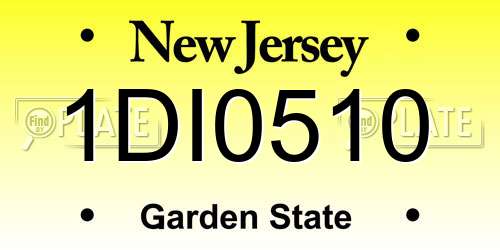 1DI0510 New Jersey License Plate