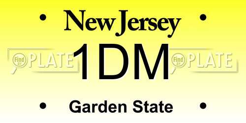 1DM New Jersey License Plate