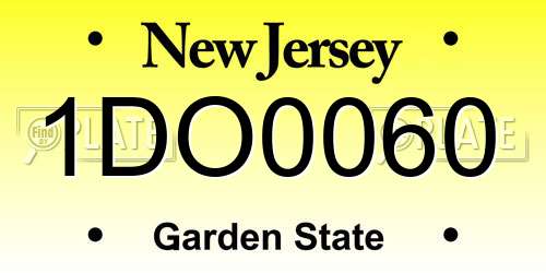 1DO0060 New Jersey License Plate