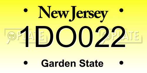 1DO022 New Jersey License Plate