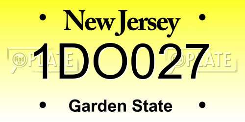 1DO027 New Jersey License Plate
