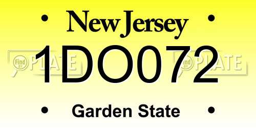 1DO072 New Jersey License Plate