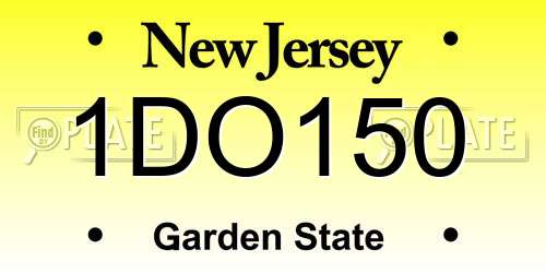 1DO150 New Jersey License Plate
