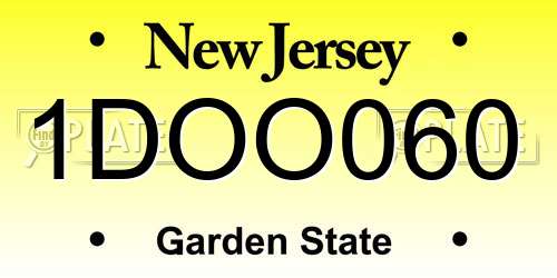 1DOO060 New Jersey License Plate