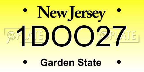 1DOO27 New Jersey License Plate