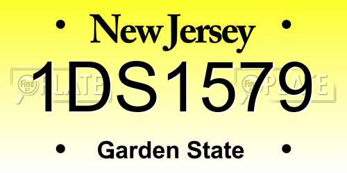 1DS1579 New Jersey License Plate