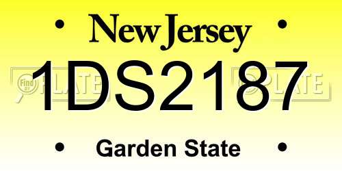 1DS2187 New Jersey License Plate