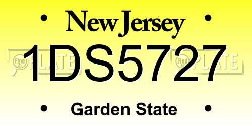 1DS5727 New Jersey License Plate