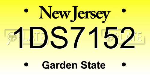 1DS7152 New Jersey License Plate