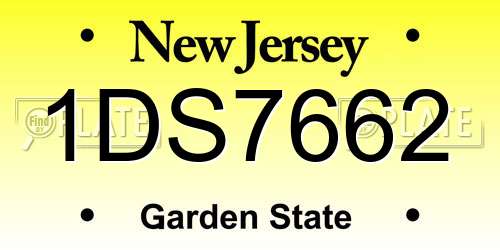 1DS7662 New Jersey License Plate