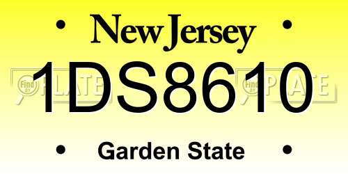 1DS8610 New Jersey License Plate