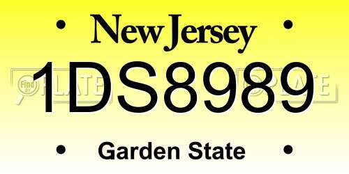 1DS8989 New Jersey License Plate