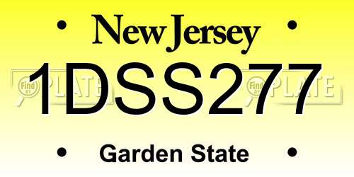 1DSS277 New Jersey License Plate