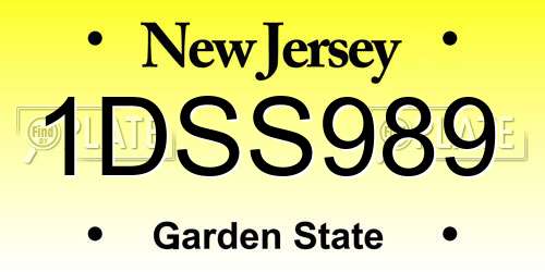 1DSS989 New Jersey License Plate