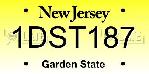 1DST187 New Jersey License Plate