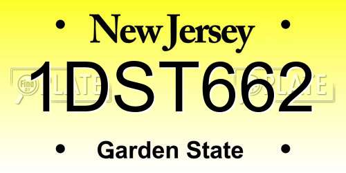 1DST662 New Jersey License Plate