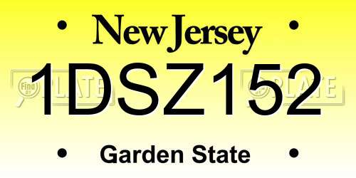 1DSZ152 New Jersey License Plate