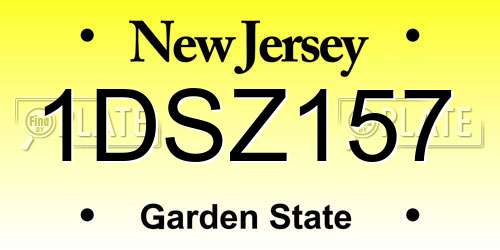1DSZ157 New Jersey License Plate