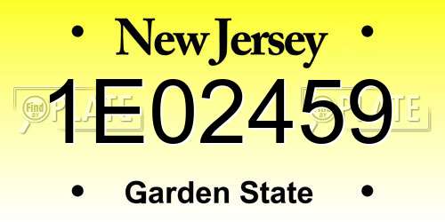 1E02459 New Jersey License Plate