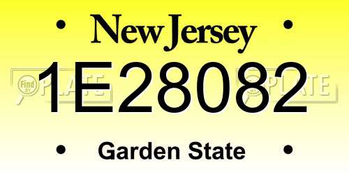 1E28082 New Jersey License Plate