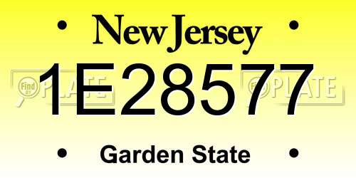 1E28577 New Jersey License Plate