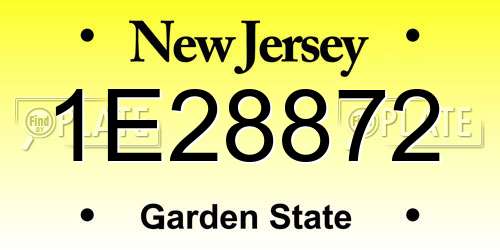1E28872 New Jersey License Plate