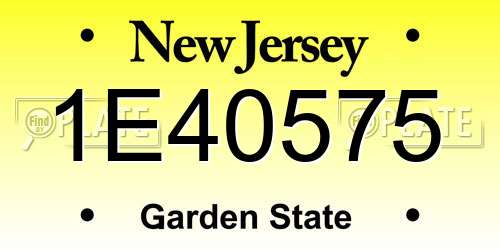 1E40575 New Jersey License Plate