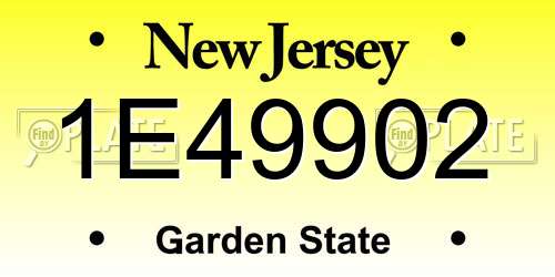 1E49902 New Jersey License Plate